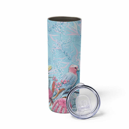 Galah Birds Australia Baby Blue & Pink Skinny Tumbler - Aussie Hoodie