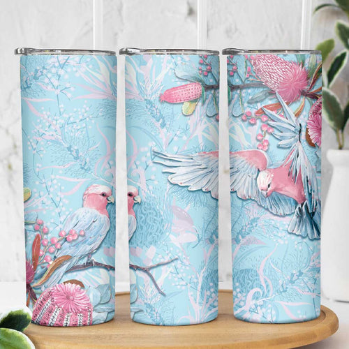Galah Birds Australia Baby Blue & Pink Skinny Tumbler - Aussie Hoodie