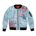 Galah Birds Australia Baby Blue & Pink Sleeve Zip Bomber Jacket - Aussie Hoodie