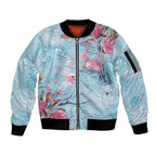 Galah Birds Australia Baby Blue & Pink Sleeve Zip Bomber Jacket - Aussie Hoodie