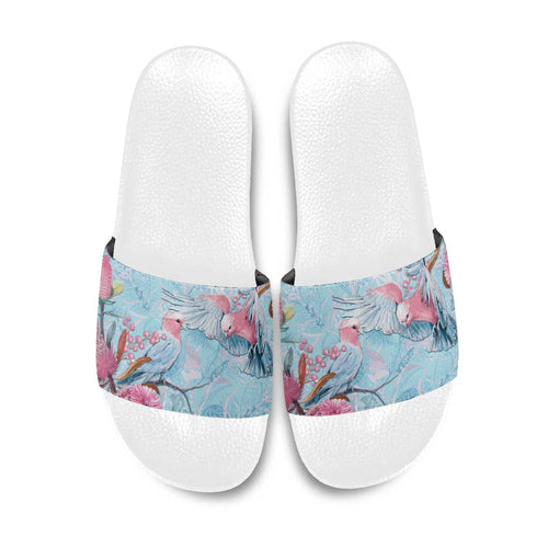 Galah Birds Australia Baby Blue & Pink Slide Sandals - Aussie Hoodie