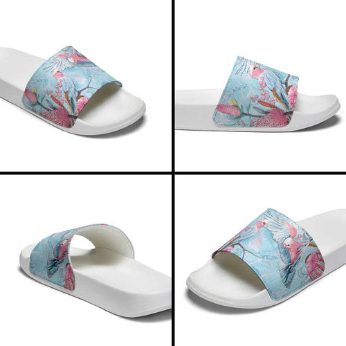 Galah Birds Australia Baby Blue & Pink Slide Sandals - Aussie Hoodie