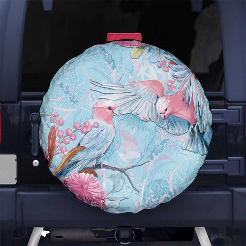Galah Birds Australia Baby Blue & Pink Spare Tire Cover - Aussie Hoodie