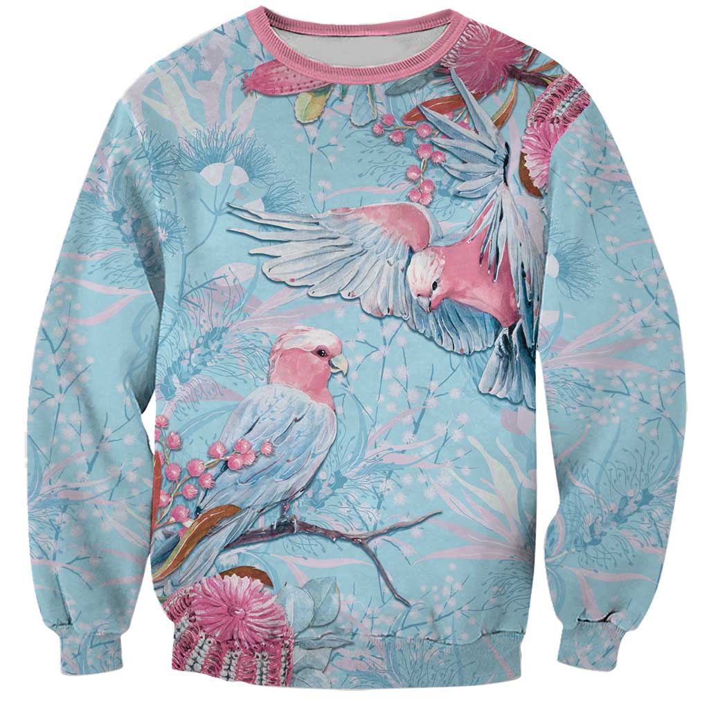 Galah Birds Australia Baby Blue & Pink Sweatshirt - Aussie Hoodie