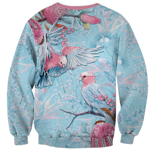 Galah Birds Australia Baby Blue & Pink Sweatshirt - Aussie Hoodie