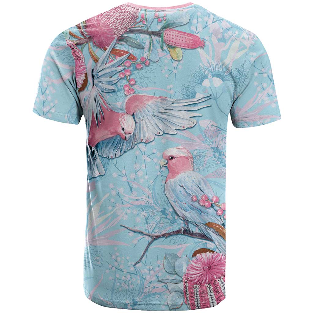Galah Birds Australia Baby Blue & Pink T Shirt - Aussie Hoodie