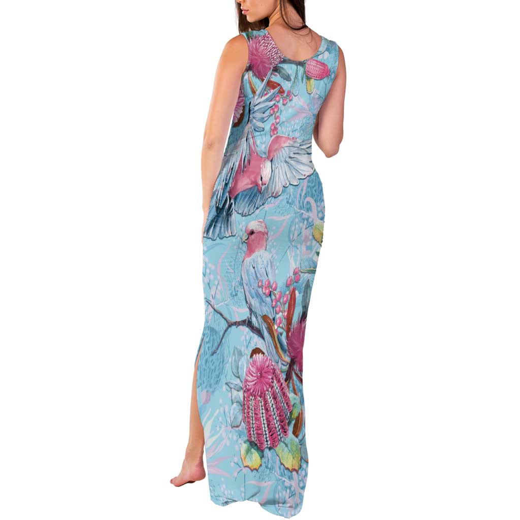 Galah Birds Australia Baby Blue & Pink Tank Maxi Dress - Aussie Hoodie