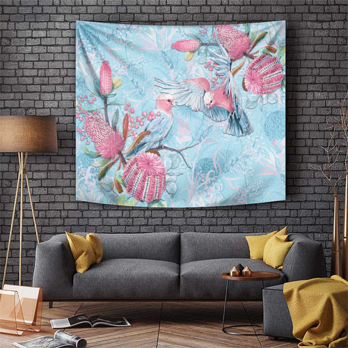 Galah Birds Australia Baby Blue & Pink Tapestry - Aussie Hoodie
