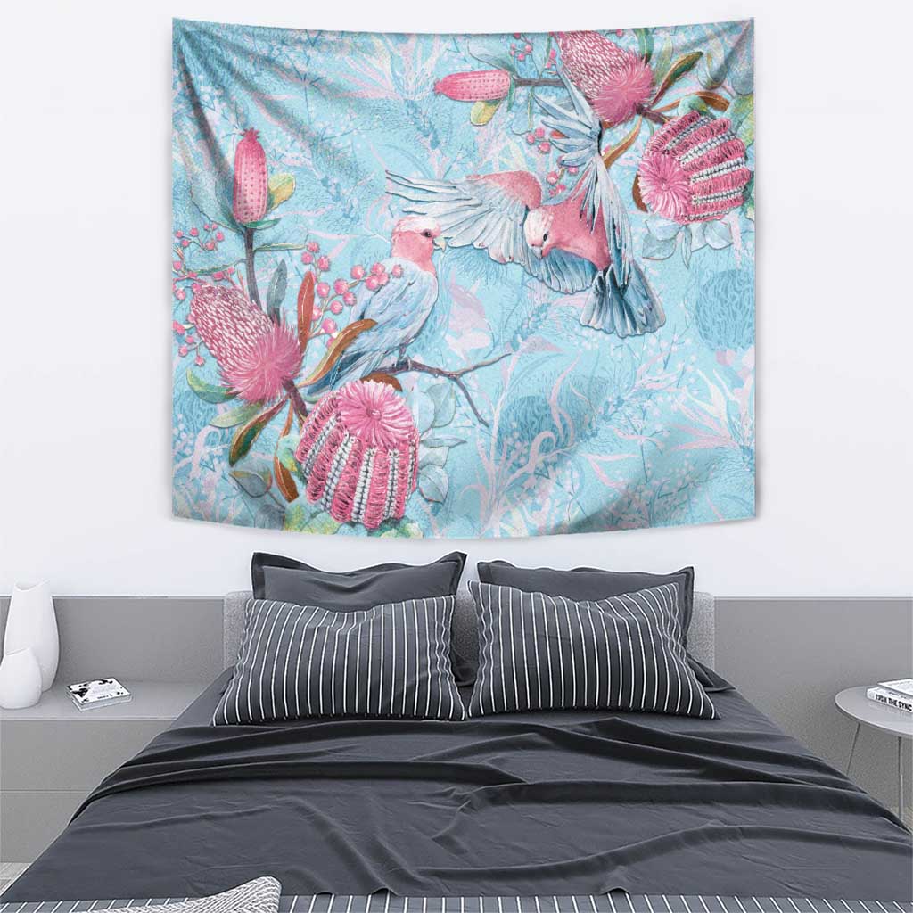 Galah Birds Australia Baby Blue & Pink Tapestry - Aussie Hoodie