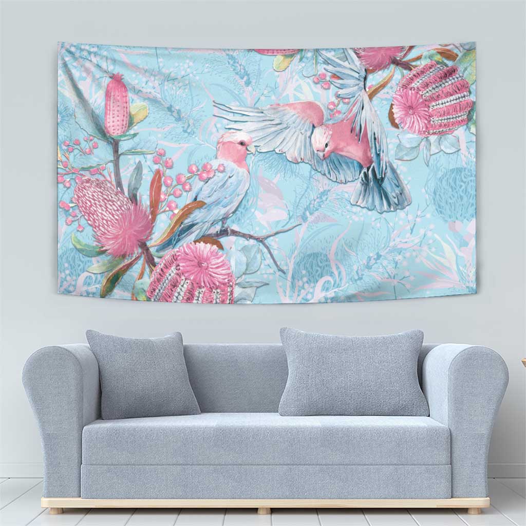 Galah Birds Australia Baby Blue & Pink Tapestry - Aussie Hoodie