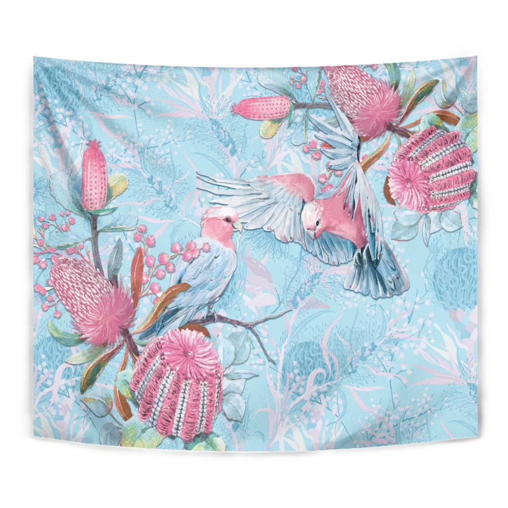Galah Birds Australia Baby Blue & Pink Tapestry - Aussie Hoodie