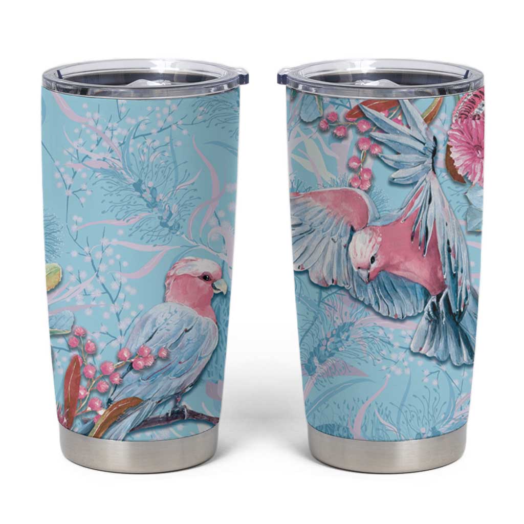 Galah Birds Australia Baby Blue & Pink Tumbler Cup - Aussie Hoodie
