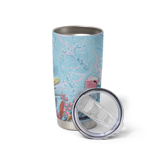Galah Birds Australia Baby Blue & Pink Tumbler Cup - Aussie Hoodie