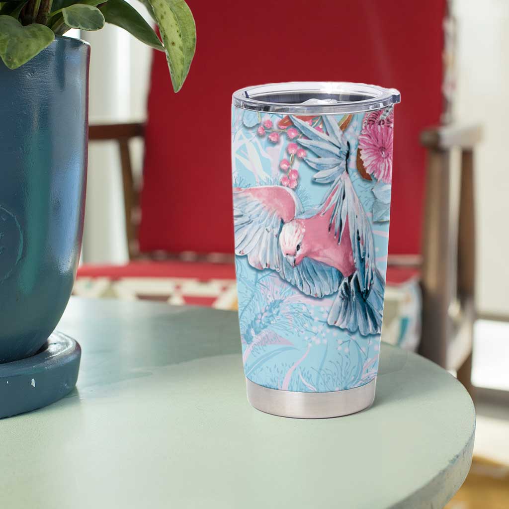Galah Birds Australia Baby Blue & Pink Tumbler Cup - Aussie Hoodie