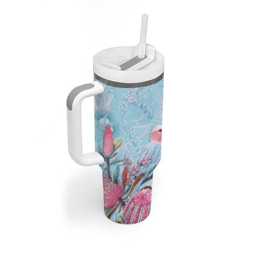 Galah Birds Australia Baby Blue & Pink Tumbler With Handle - Aussie Hoodie
