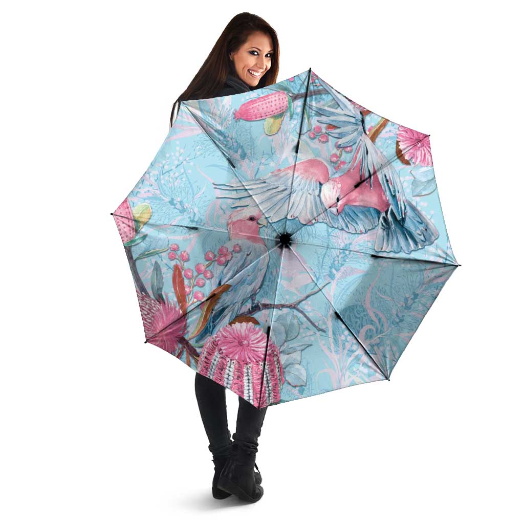 Galah Birds Australia Baby Blue & Pink Umbrella - Aussie Hoodie