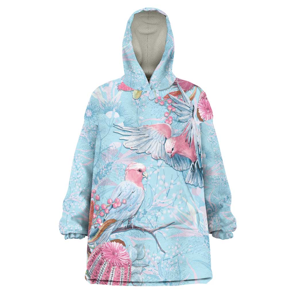 Galah Birds Australia Baby Blue & Pink Wearable Blanket Hoodie - Aussie Hoodie