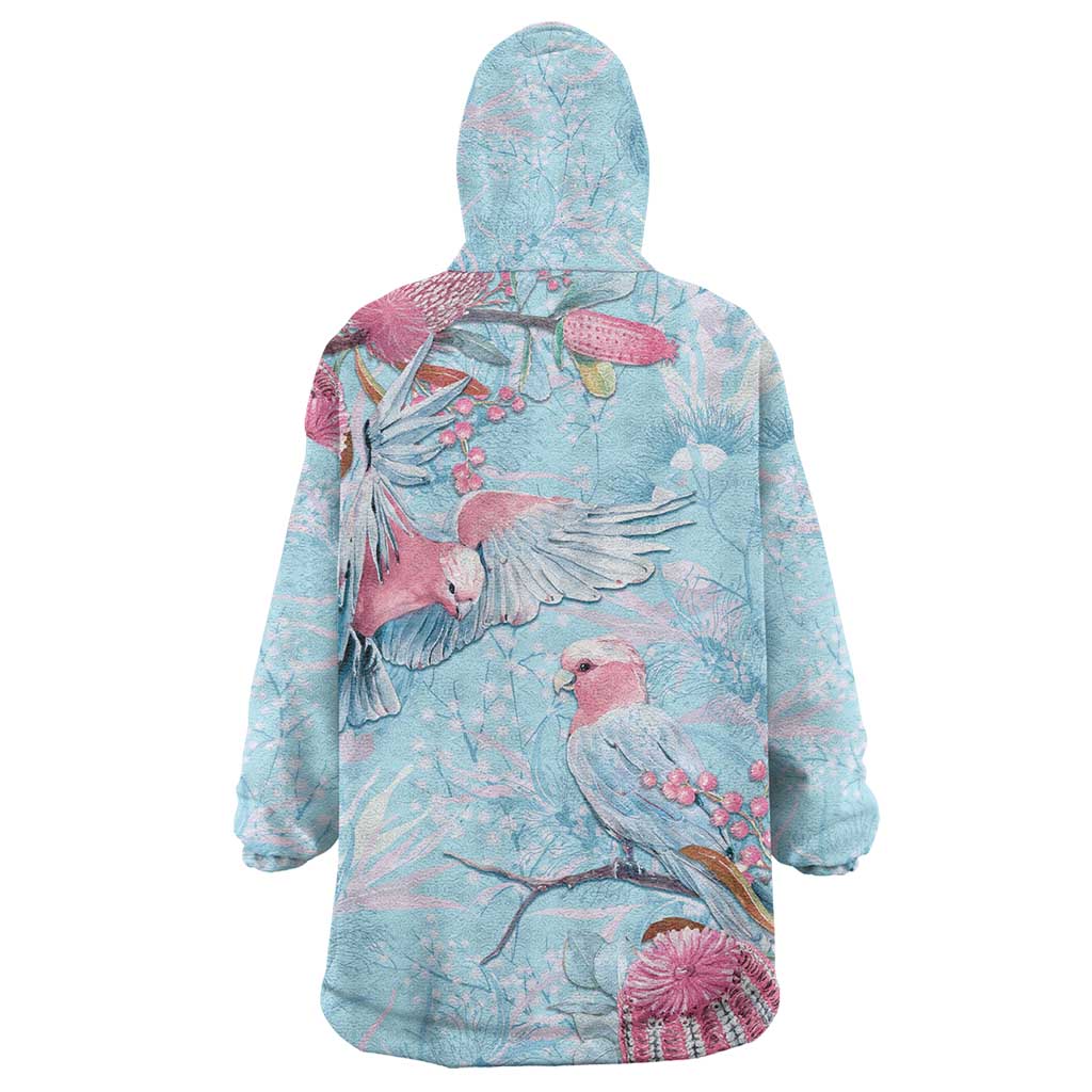 Galah Birds Australia Baby Blue & Pink Wearable Blanket Hoodie - Aussie Hoodie