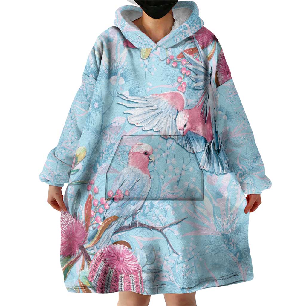 Galah Birds Australia Baby Blue & Pink Wearable Blanket Hoodie - Aussie Hoodie