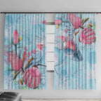 Galah Birds Australia Baby Blue & Pink Window Curtain - Aussie Hoodie