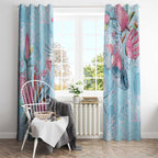 Galah Birds Australia Baby Blue & Pink Window Curtain - Aussie Hoodie