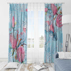 Galah Birds Australia Baby Blue & Pink Window Curtain - Aussie Hoodie