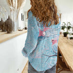 Galah Birds Australia Baby Blue & Pink Women Casual Shirt - Aussie Hoodie