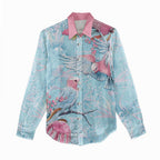 Galah Birds Australia Baby Blue & Pink Women Casual Shirt - Aussie Hoodie