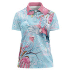 Galah Birds Australia Baby Blue & Pink Women Polo Shirt - Aussie Hoodie