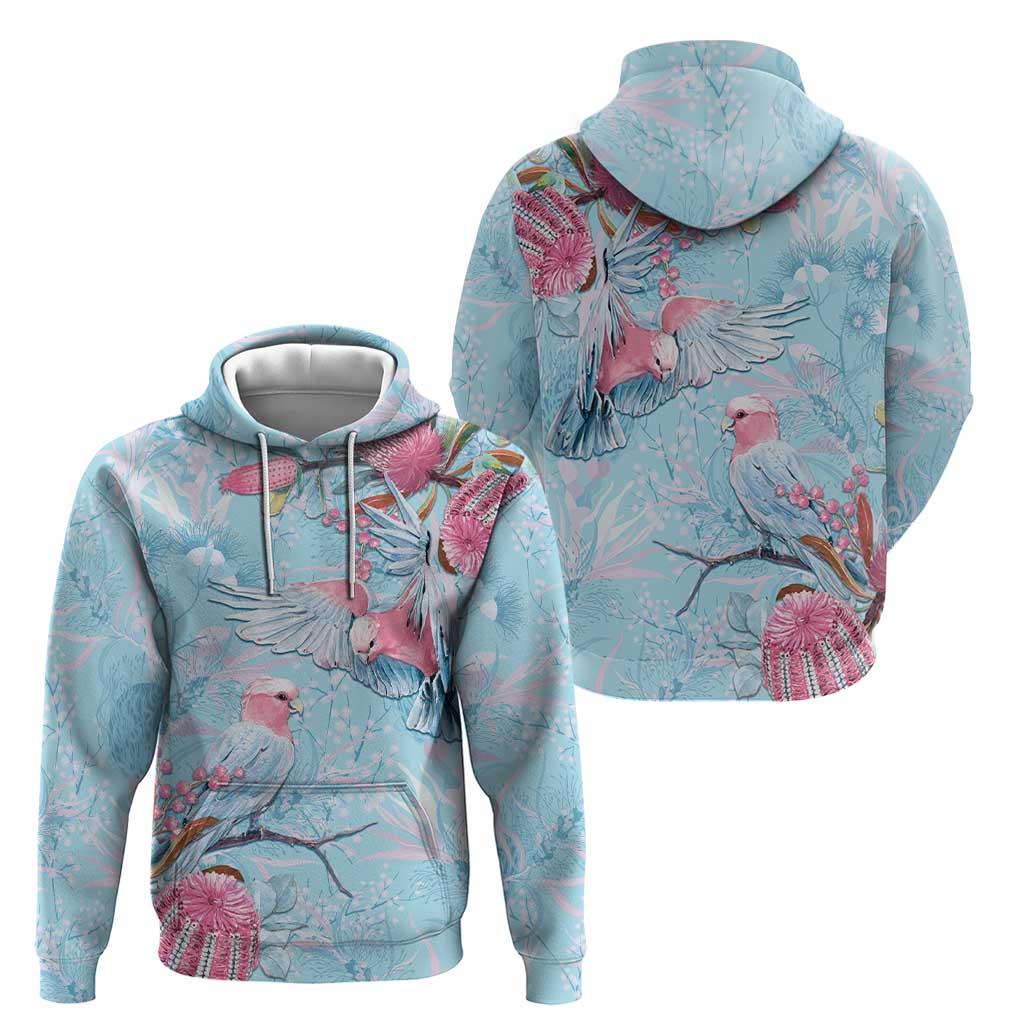 Galah Birds Australia Baby Blue & Pink Zip Hoodie - Aussie Hoodie