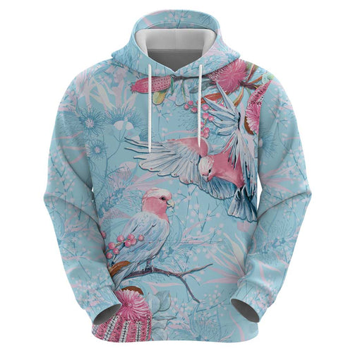 Galah Birds Australia Baby Blue & Pink Zip Hoodie - Aussie Hoodie