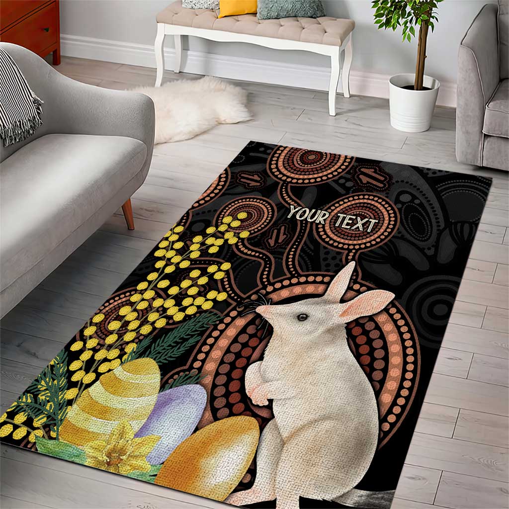 Australia Easter Indigenous Personalized Area Rug Cute Easter Bilby