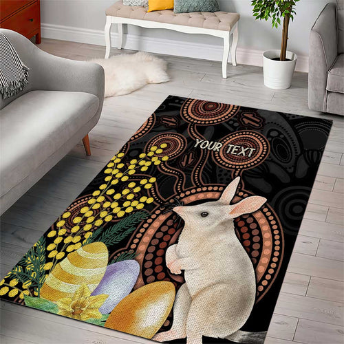 Australia Easter Indigenous Personalized Area Rug Cute Easter Bilby