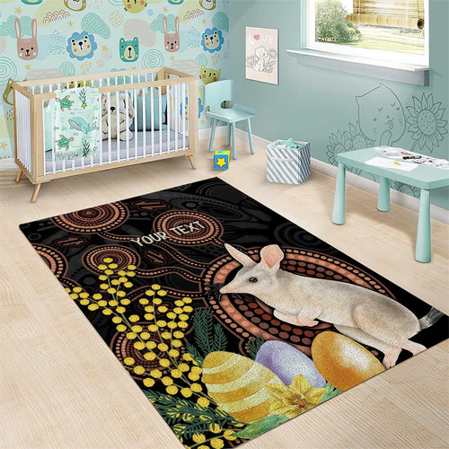 Australia Easter Indigenous Personalized Area Rug Cute Easter Bilby