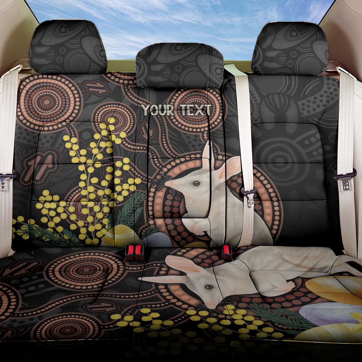 Australia Easter Indigenous Personalized Back Car Seat Cover Cute Easter Bilby
