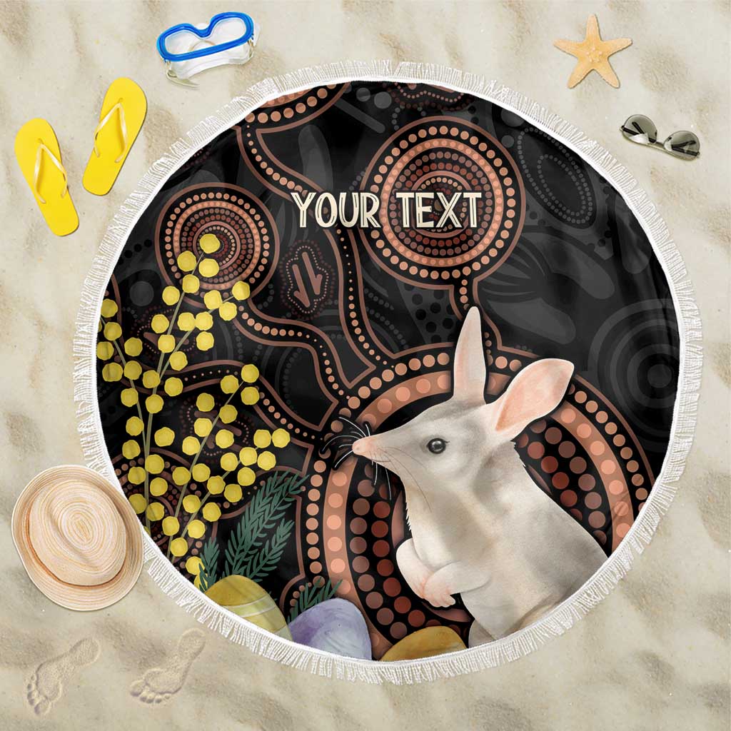 Australia Easter Indigenous Personalized Beach Blanket Cute Easter Bilby