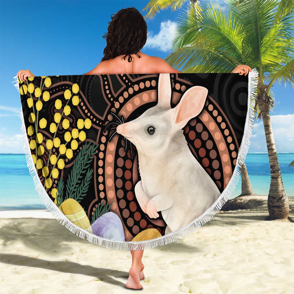 Australia Easter Indigenous Personalized Beach Blanket Cute Easter Bilby