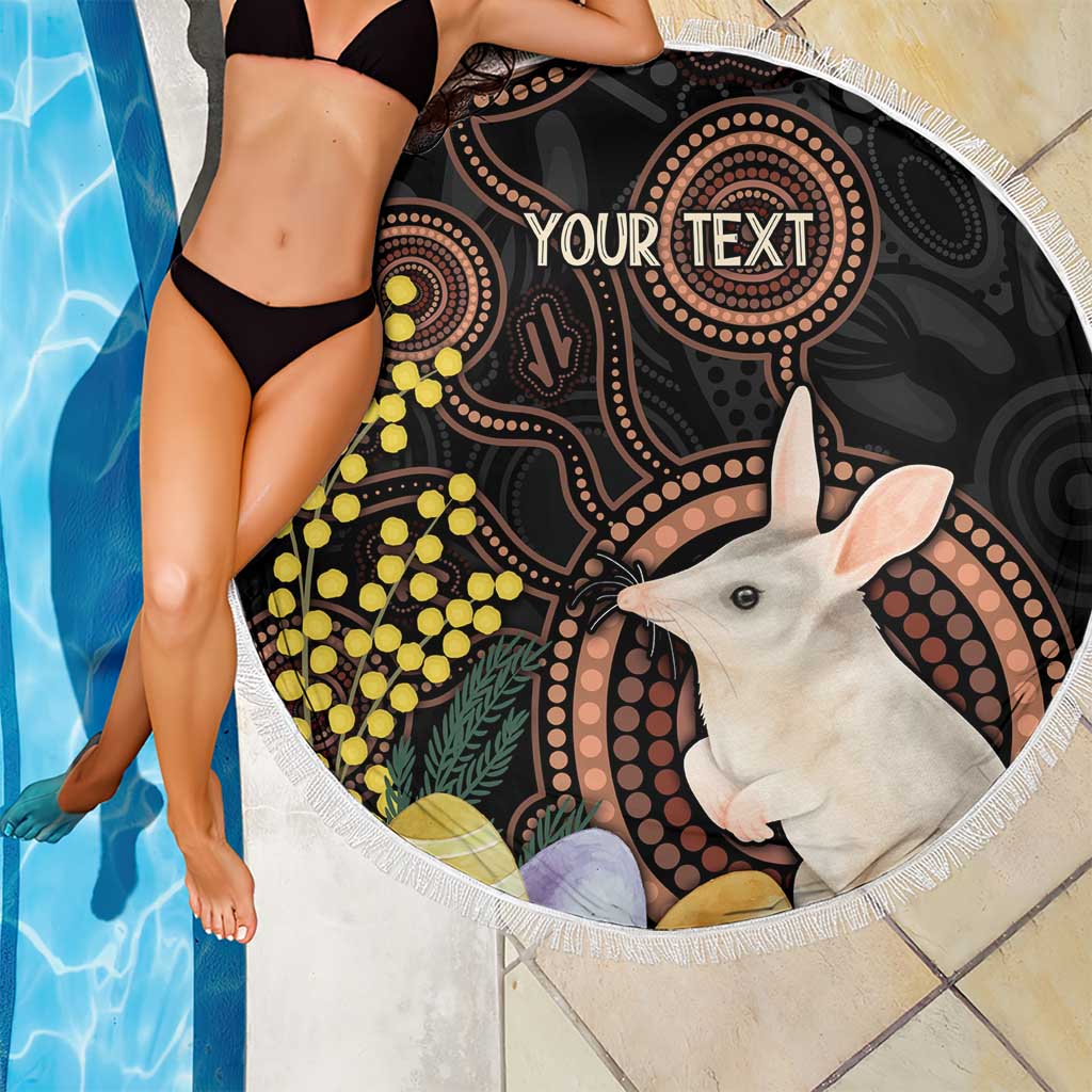 Australia Easter Indigenous Personalized Beach Blanket Cute Easter Bilby