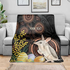Australia Easter Indigenous Personalized Blanket Cute Easter Bilby