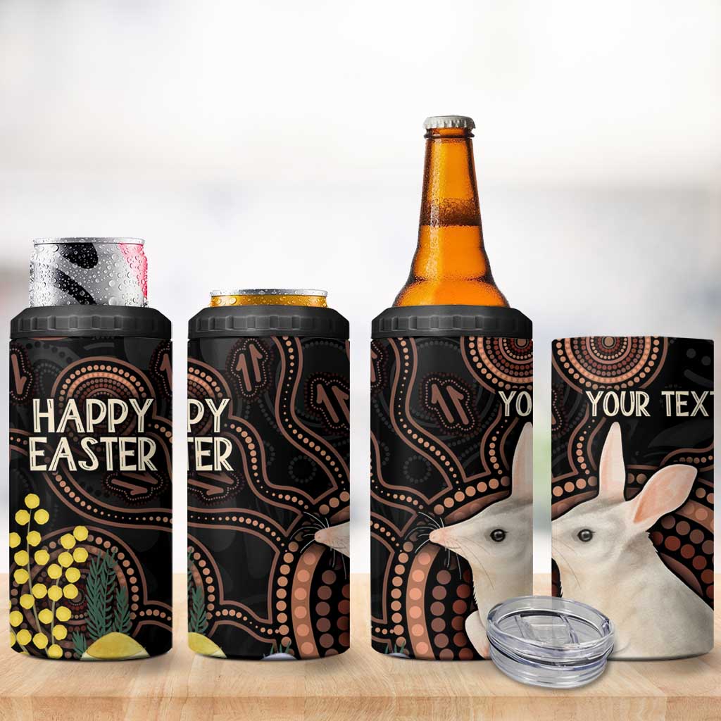 Australia Easter Indigenous Personalized 4 in 1 Can Cooler Tumbler Cute Easter Bilby