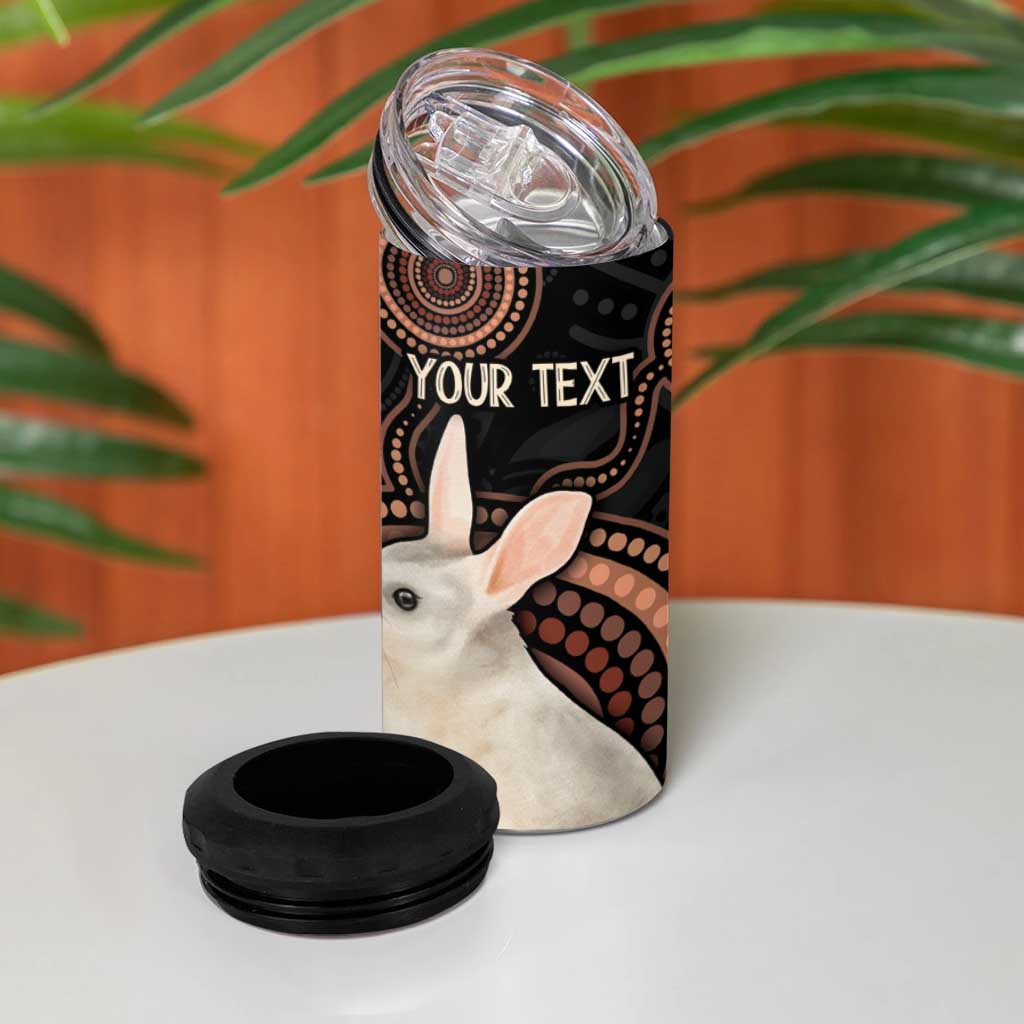Australia Easter Indigenous Personalized 4 in 1 Can Cooler Tumbler Cute Easter Bilby
