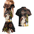 Australia Easter Indigenous Personalized Couples Matching Mermaid Dress and Hawaiian Shirt Cute Easter Bilby