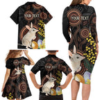 Australia Easter Indigenous Personalized Family Matching Long Sleeve Bodycon Dress and Hawaiian Shirt Cute Easter Bilby
