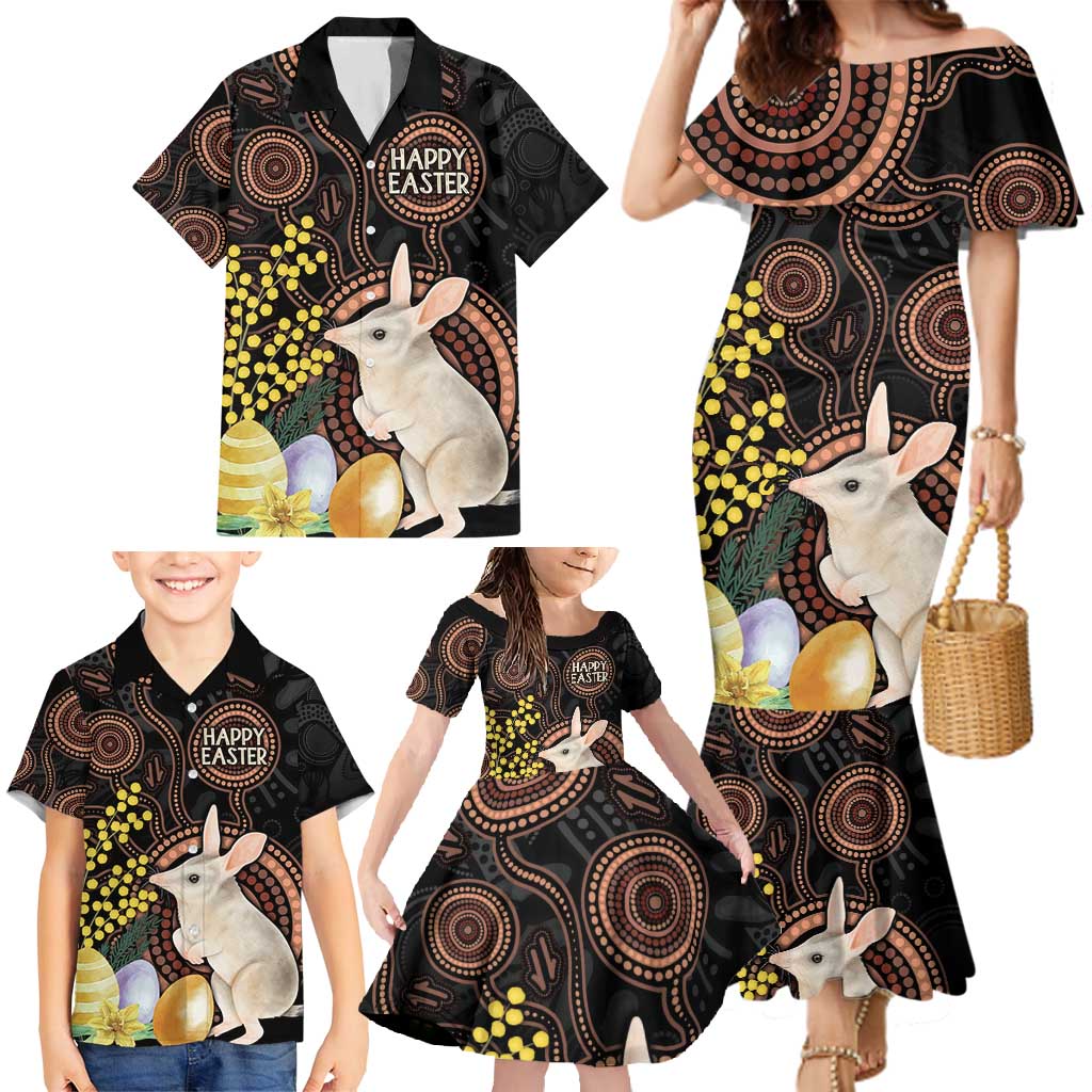 Australia Easter Indigenous Personalized Family Matching Mermaid Dress and Hawaiian Shirt Cute Easter Bilby