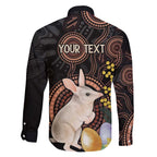 Australia Easter Indigenous Personalized Family Matching Off The Shoulder Long Sleeve Dress and Hawaiian Shirt Cute Easter Bilby