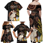 Australia Easter Indigenous Personalized Family Matching Off Shoulder Maxi Dress and Hawaiian Shirt Cute Easter Bilby