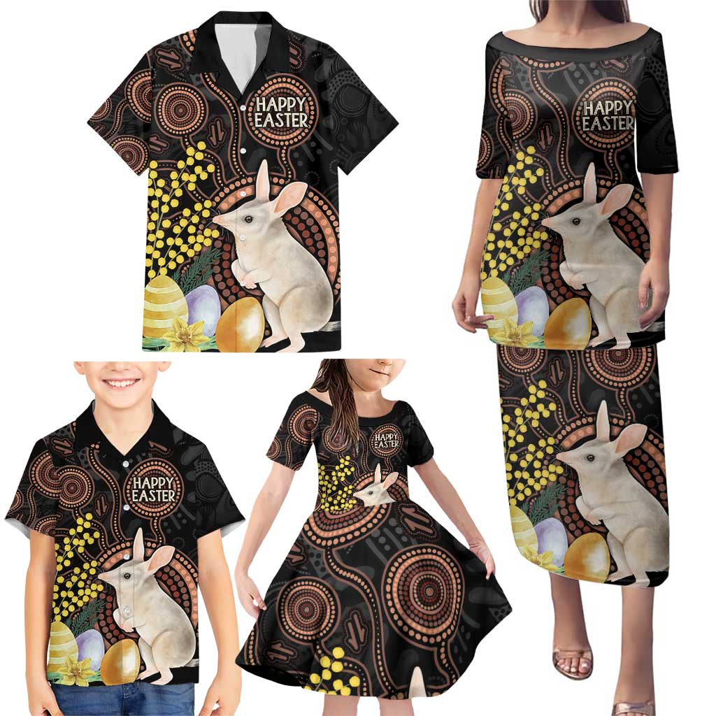 Australia Easter Indigenous Personalized Family Matching Puletasi and Hawaiian Shirt Cute Easter Bilby