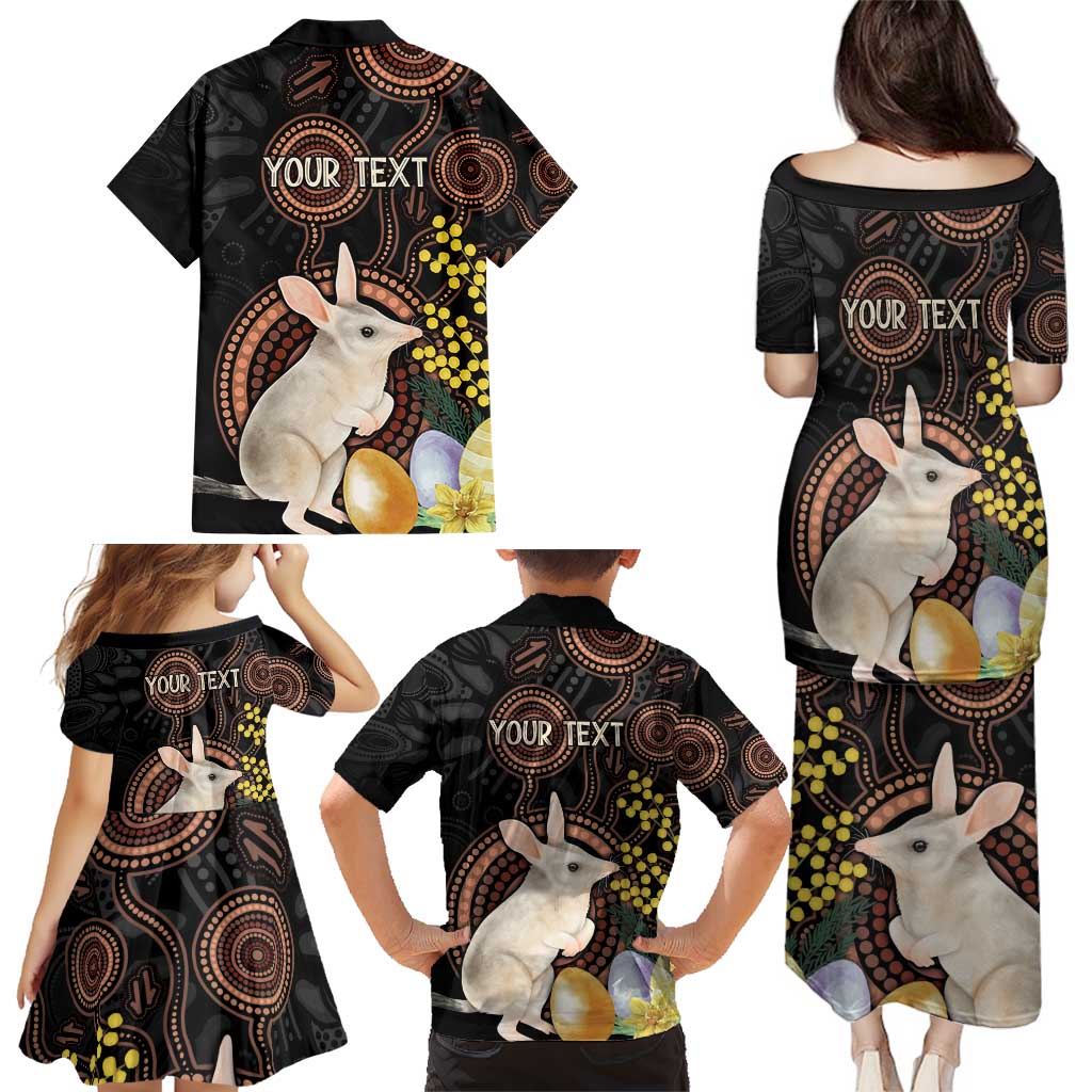 Australia Easter Indigenous Personalized Family Matching Puletasi and Hawaiian Shirt Cute Easter Bilby