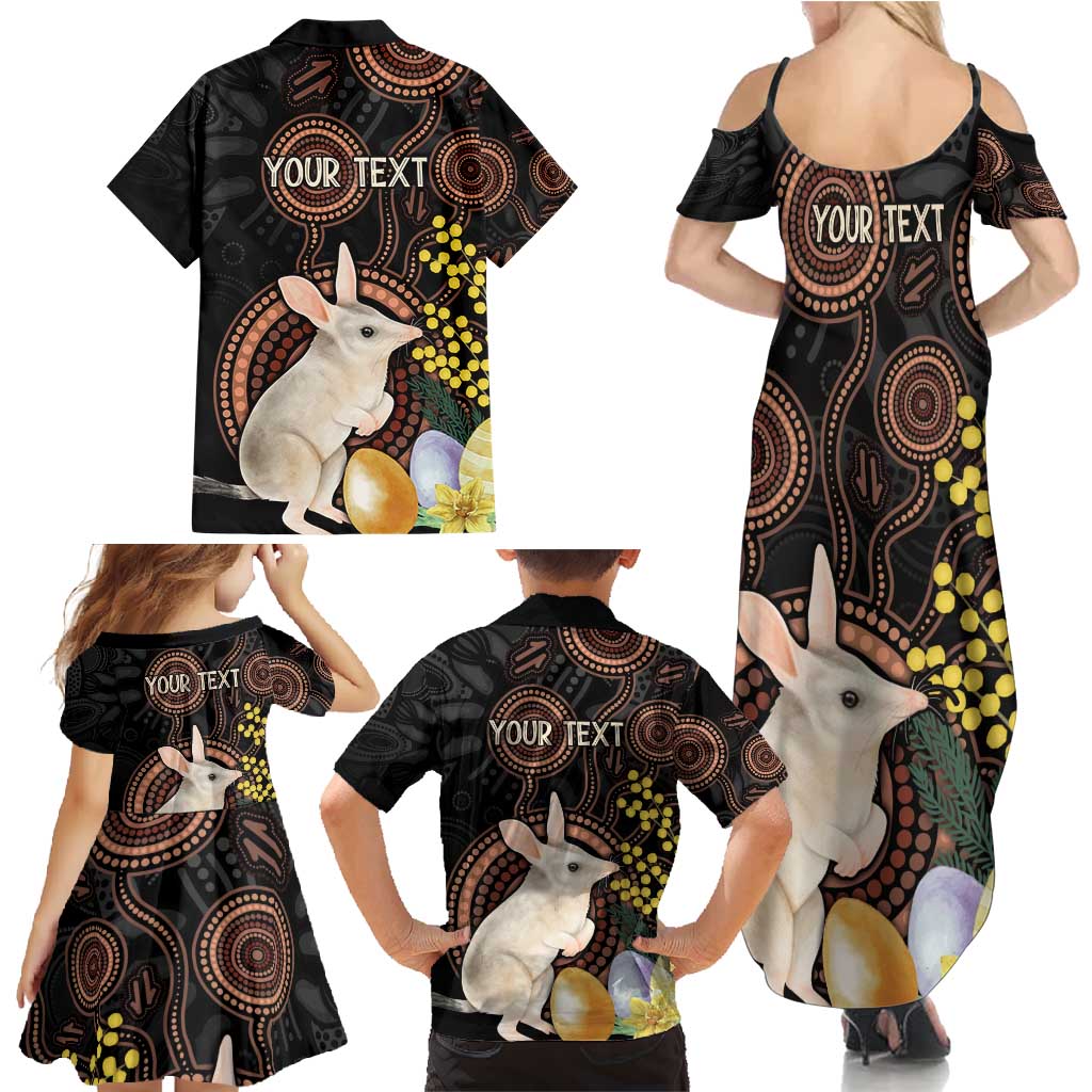 Australia Easter Indigenous Personalized Family Matching Summer Maxi Dress and Hawaiian Shirt Cute Easter Bilby
