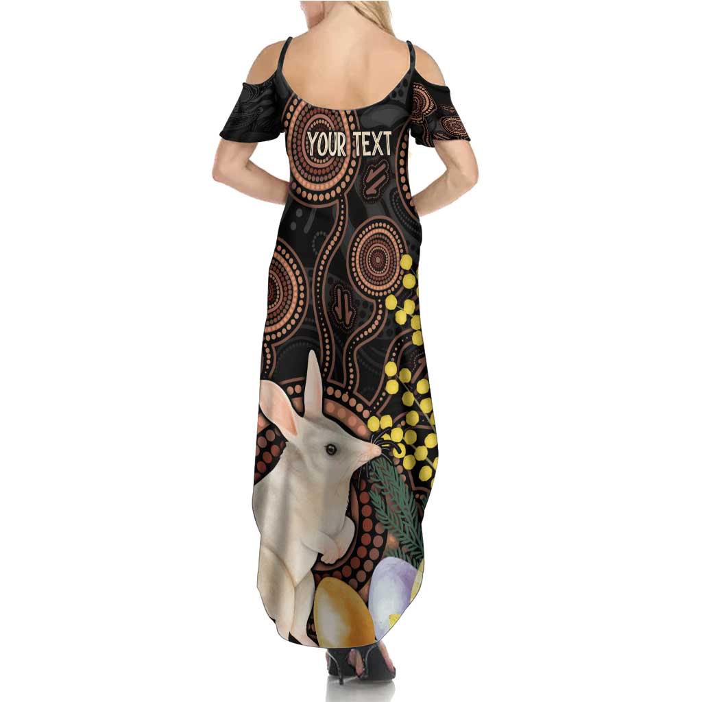 Australia Easter Indigenous Personalized Family Matching Summer Maxi Dress and Hawaiian Shirt Cute Easter Bilby